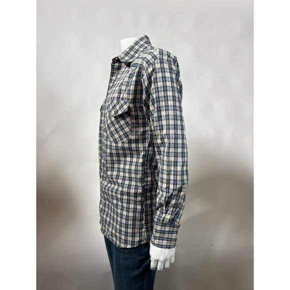 Coyote Mood Pearl Snap Western Shirt  LT Blue  Plaid 65% Polyester 35% Cotton - Picture 15 of 16